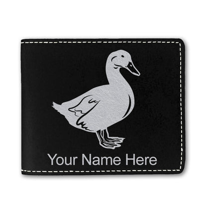 Faux Leather Bi-Fold Wallet, Duck, Personalized Engraving Included