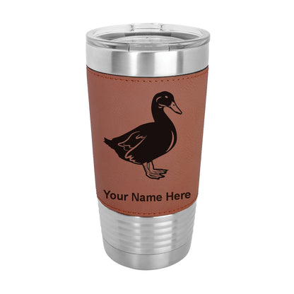 20oz Faux Leather Tumbler Mug, Duck, Personalized Engraving Included - LaserGram Custom Engraved Gifts