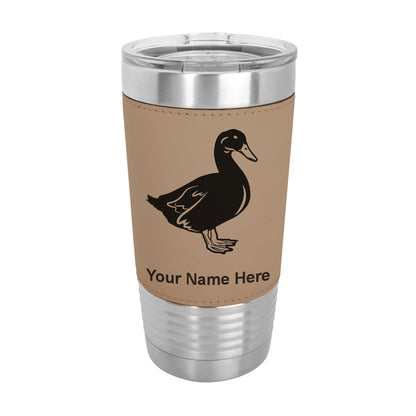 20oz Faux Leather Tumbler Mug, Duck, Personalized Engraving Included - LaserGram Custom Engraved Gifts