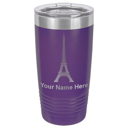 20oz Vacuum Insulated Tumbler Mug, Eiffel Tower, Personalized Engraving Included