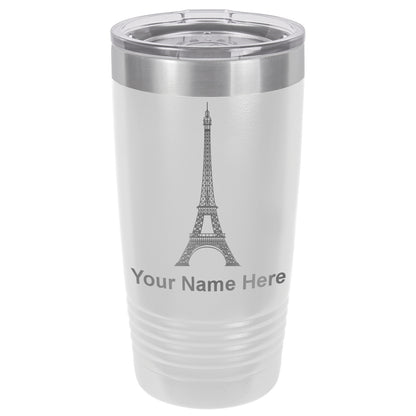 20oz Vacuum Insulated Tumbler Mug, Eiffel Tower, Personalized Engraving Included