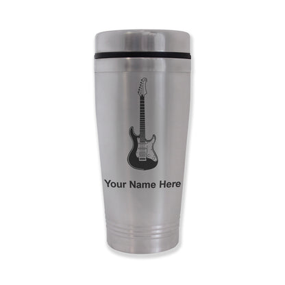 Commuter Travel Mug, Electric Guitar, Personalized Engraving Included