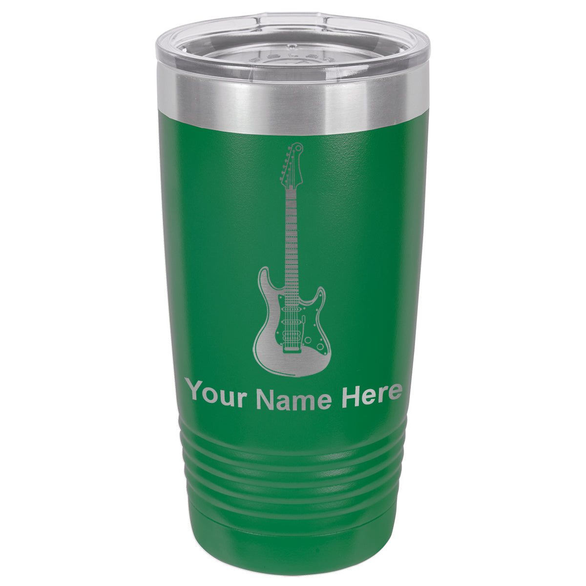 20oz Vacuum Insulated Tumbler Mug, Electric Guitar, Personalized Engraving Included