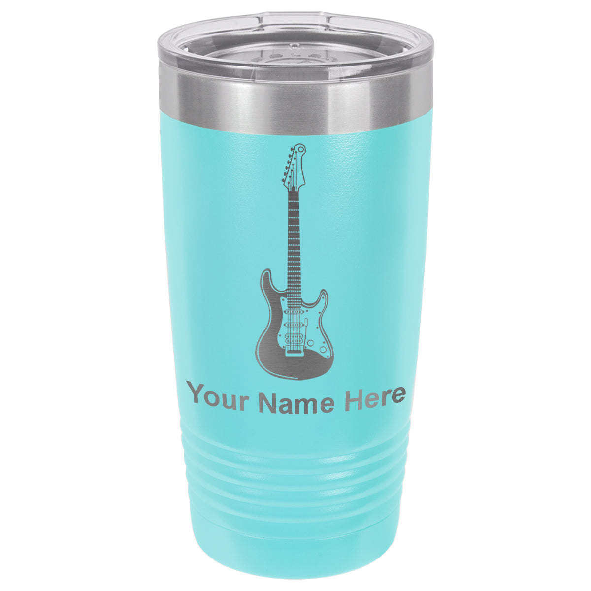 20oz Vacuum Insulated Tumbler Mug, Electric Guitar, Personalized Engraving Included