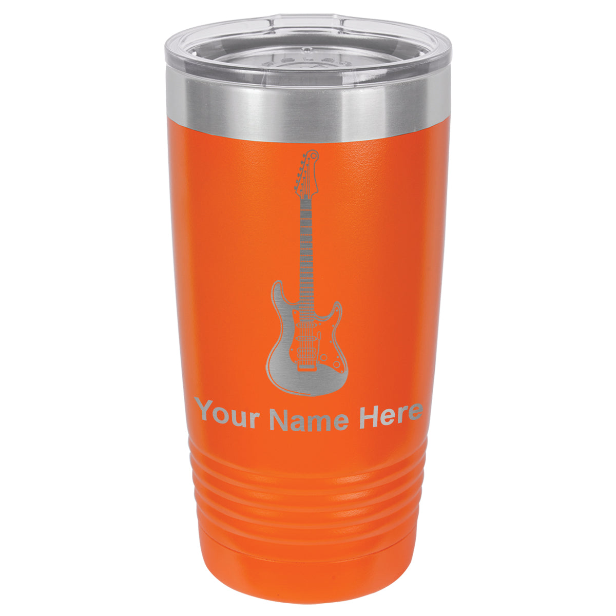20oz Vacuum Insulated Tumbler Mug, Electric Guitar, Personalized Engraving Included