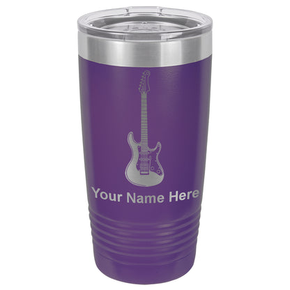 20oz Vacuum Insulated Tumbler Mug, Electric Guitar, Personalized Engraving Included