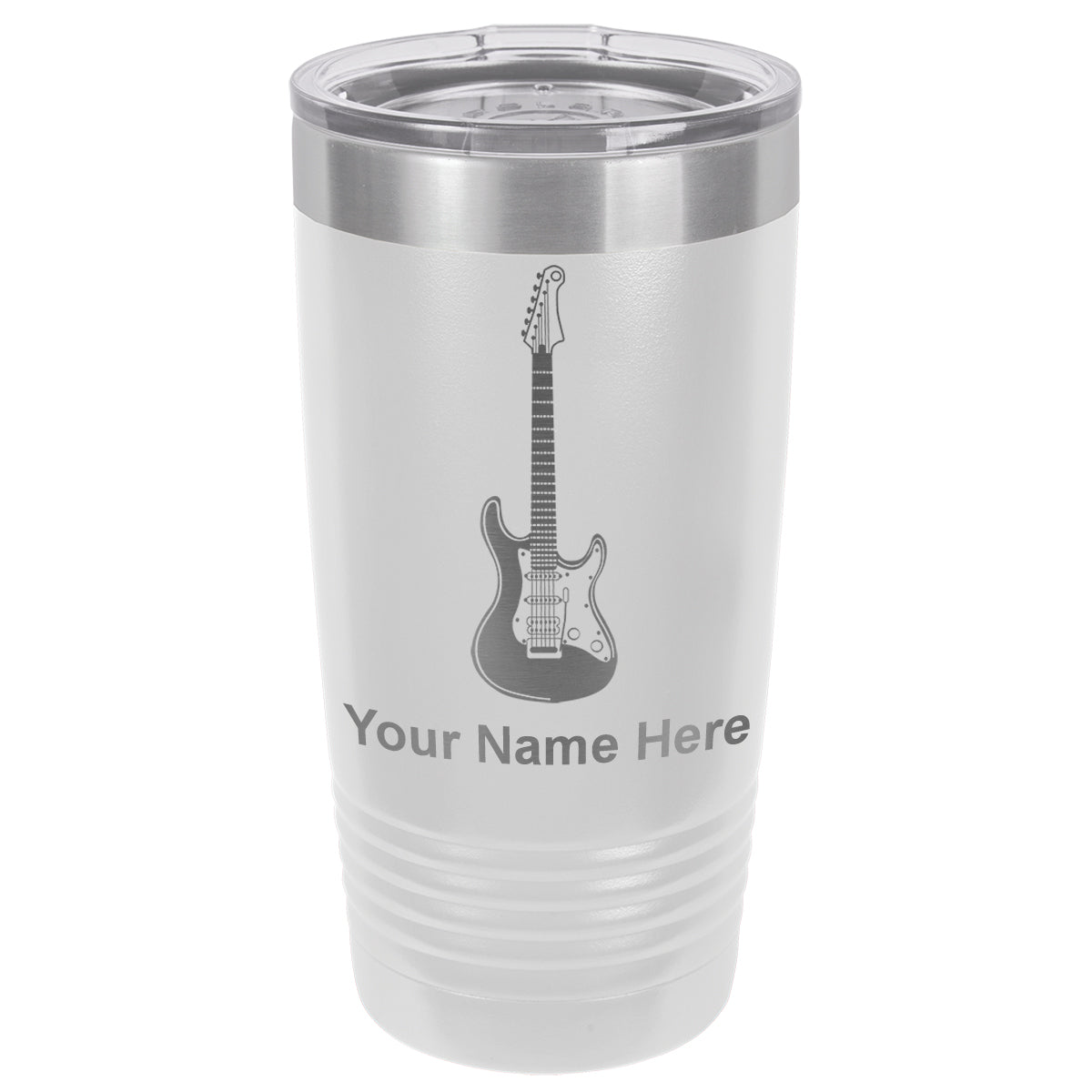 20oz Vacuum Insulated Tumbler Mug, Electric Guitar, Personalized Engraving Included