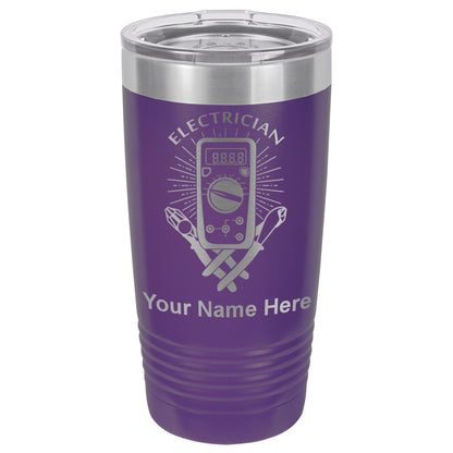 20oz Vacuum Insulated Tumbler Mug, Electrician, Personalized Engraving Included