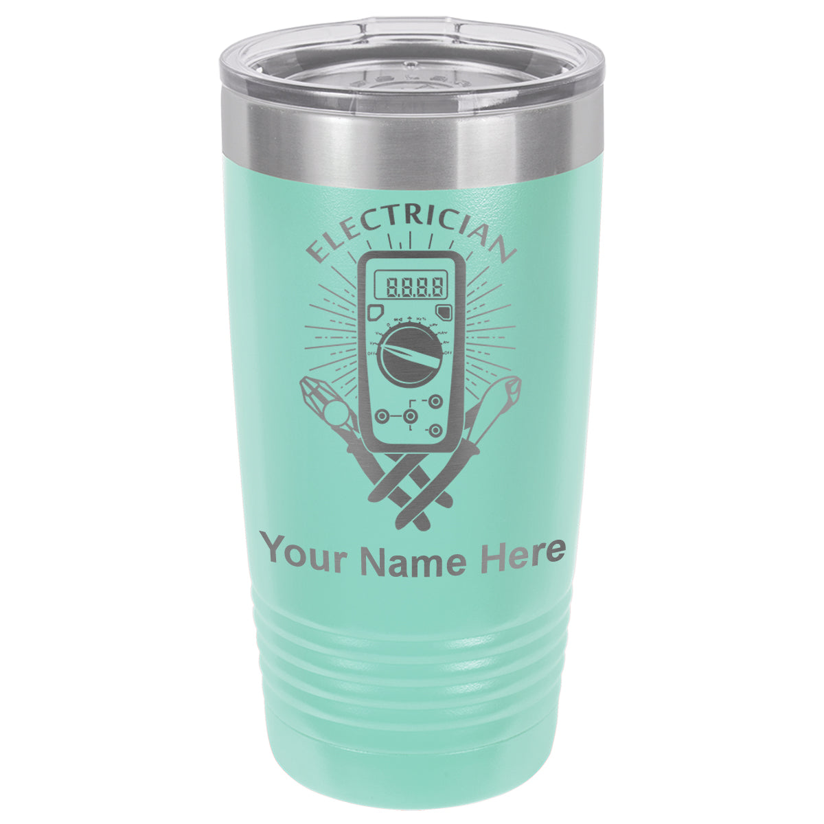 20oz Vacuum Insulated Tumbler Mug, Electrician, Personalized Engraving Included