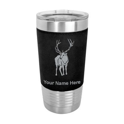 20oz Faux Leather Tumbler Mug, Elk, Personalized Engraving Included - LaserGram Custom Engraved Gifts