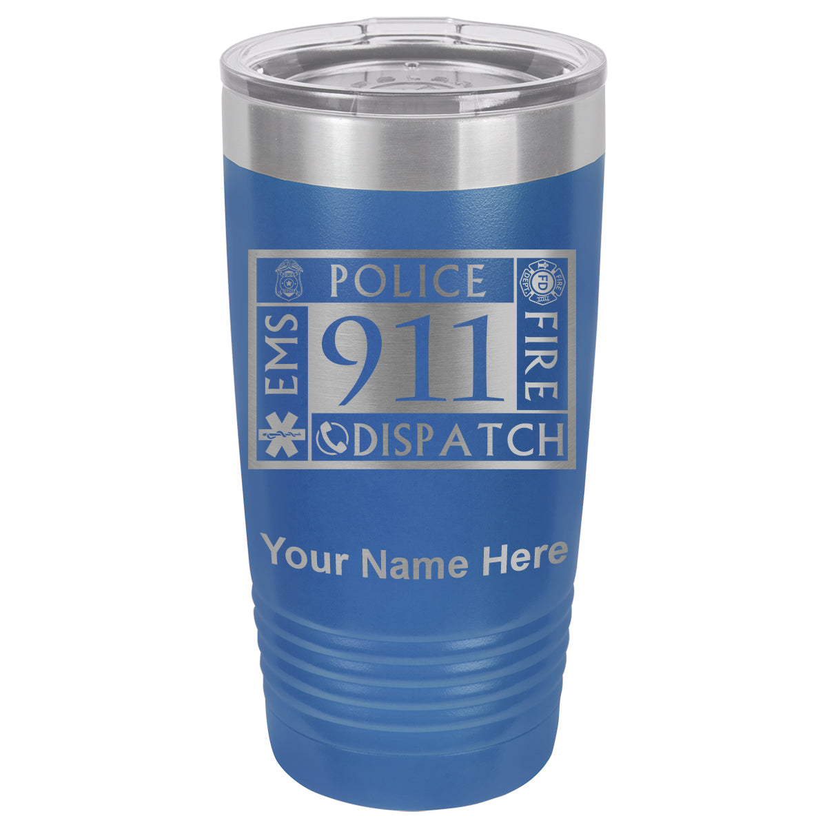 20oz Vacuum Insulated Tumbler Mug, Emergency Dispatcher 911, Personalized Engraving Included