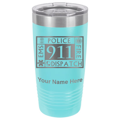 20oz Vacuum Insulated Tumbler Mug, Emergency Dispatcher 911, Personalized Engraving Included