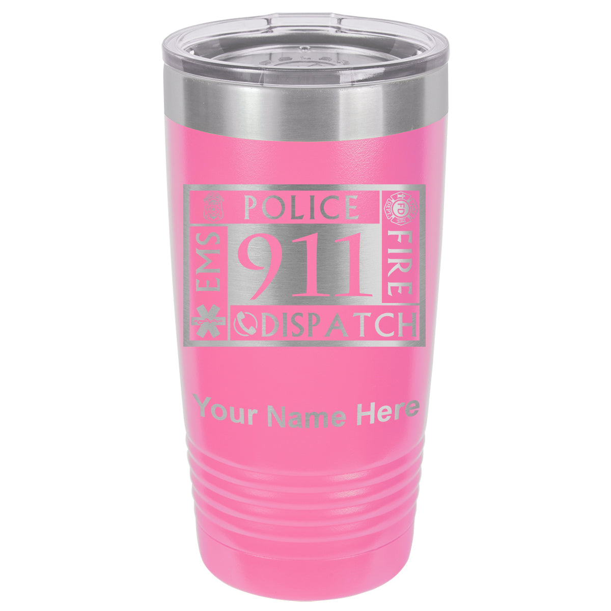 20oz Vacuum Insulated Tumbler Mug, Emergency Dispatcher 911, Personalized Engraving Included