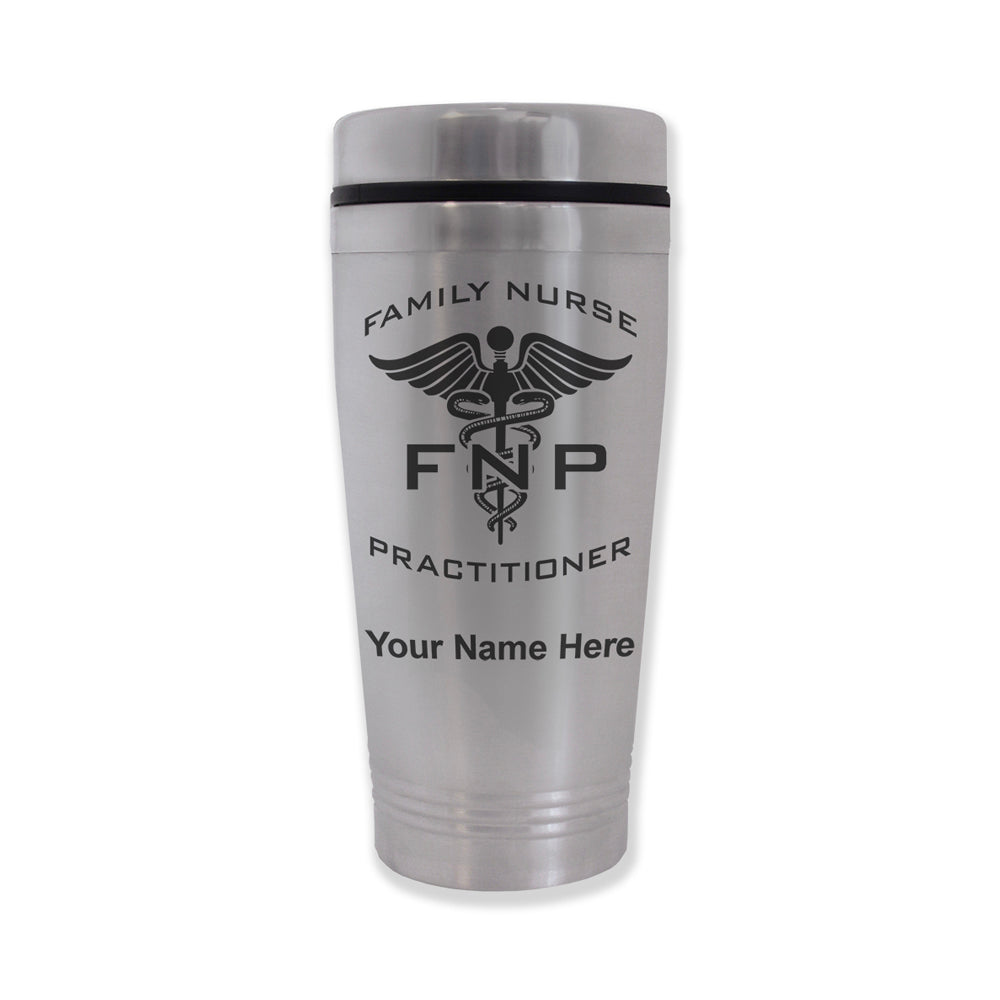 Commuter Travel Mug, FNP Family Nurse Practitioner, Personalized Engraving Included