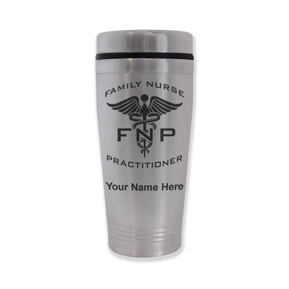 Commuter Travel Mug, FNP Family Nurse Practitioner, Personalized Engraving Included