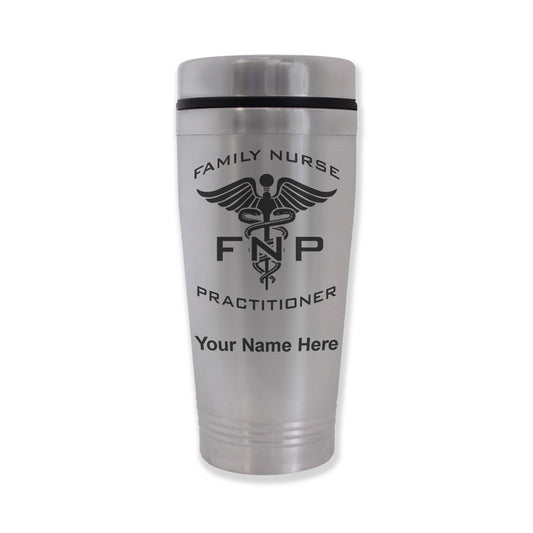 Commuter Travel Mug, FNP Family Nurse Practitioner, Personalized Engraving Included