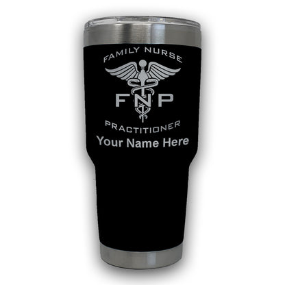 LaserGram 30oz Tumbler Mug, FNP Family Nurse Practitioner, Personalized Engraving Included