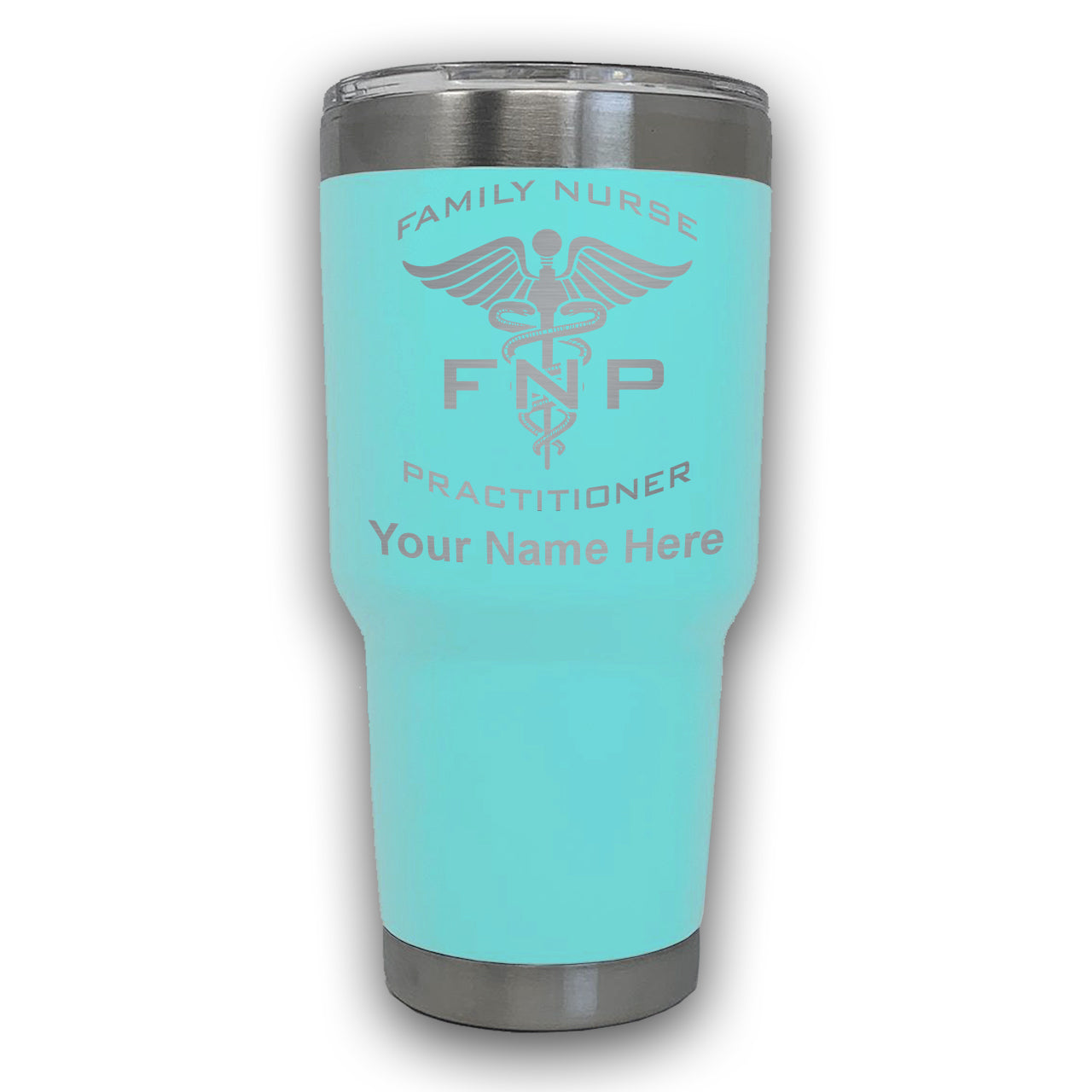 LaserGram 30oz Tumbler Mug, FNP Family Nurse Practitioner, Personalized Engraving Included