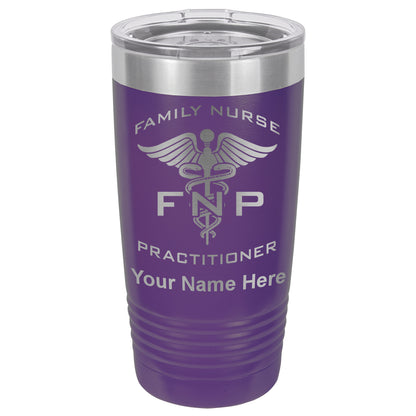 20oz Vacuum Insulated Tumbler Mug, FNP Family Nurse Practitioner, Personalized Engraving Included