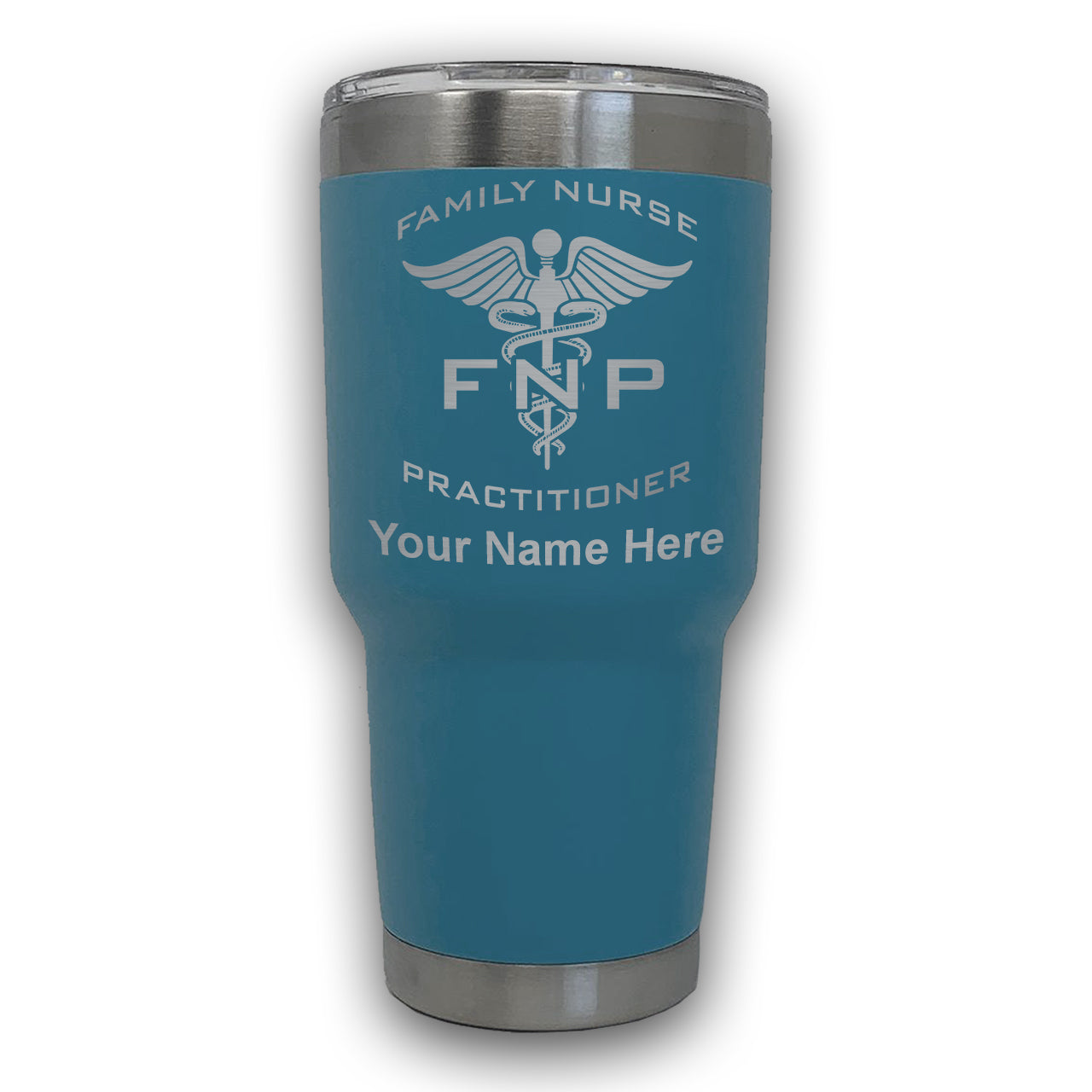 LaserGram 30oz Tumbler Mug, FNP Family Nurse Practitioner, Personalized Engraving Included