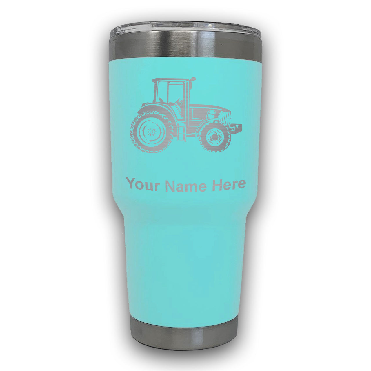 LaserGram 30oz Tumbler Mug, Farm Tractor, Personalized Engraving Included