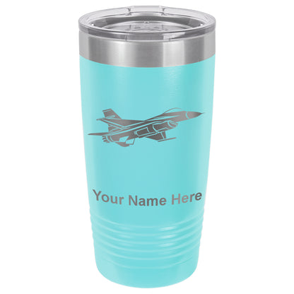 20oz Vacuum Insulated Tumbler Mug, Fighter Jet 1, Personalized Engraving Included