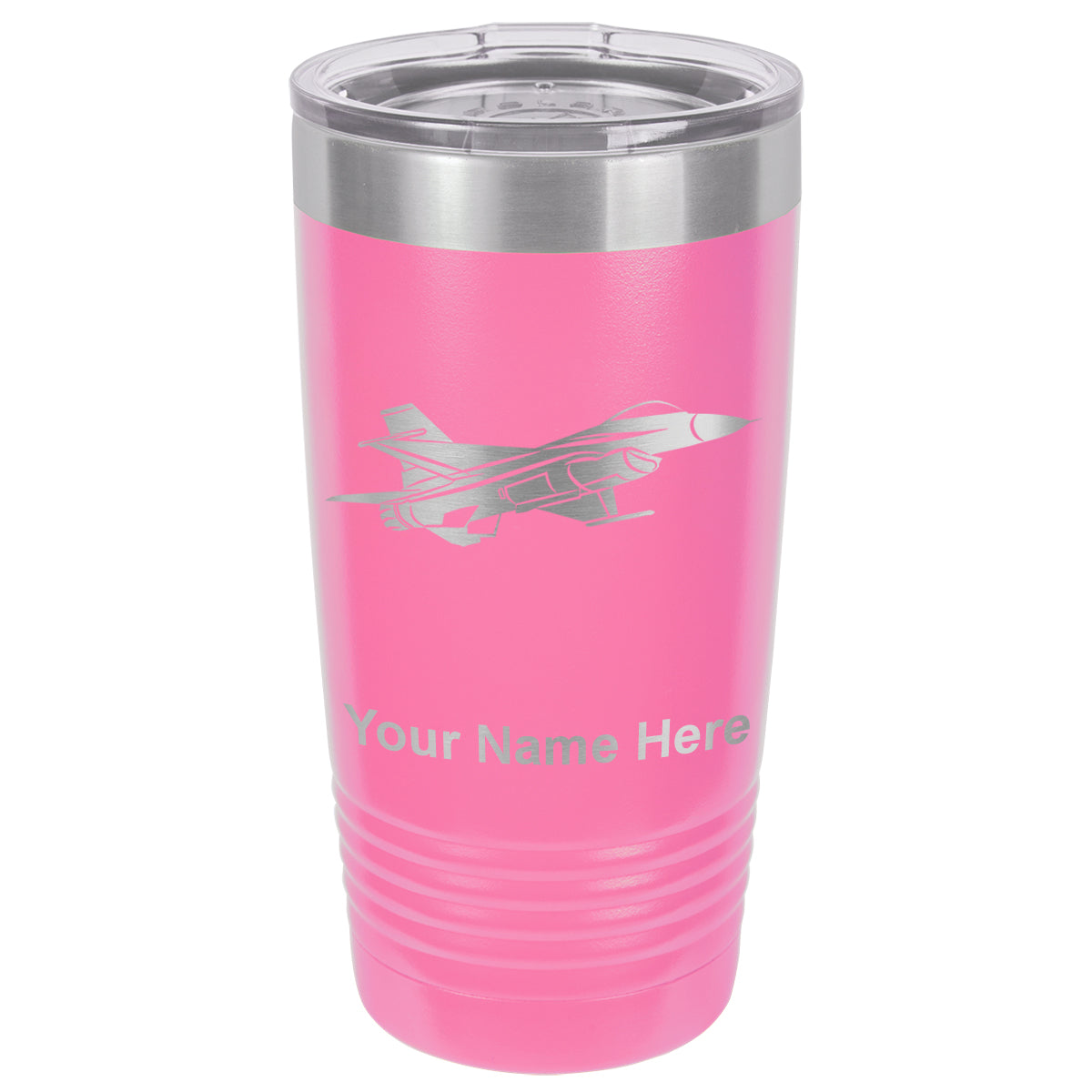 20oz Vacuum Insulated Tumbler Mug, Fighter Jet 1, Personalized Engraving Included