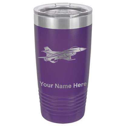 20oz Vacuum Insulated Tumbler Mug, Fighter Jet 1, Personalized Engraving Included