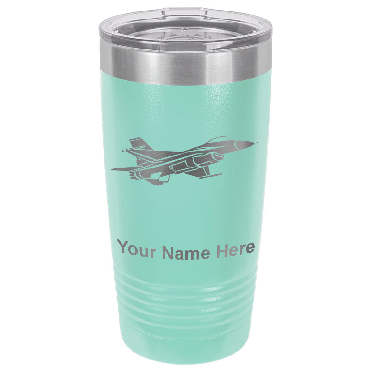 20oz Vacuum Insulated Tumbler Mug, Fighter Jet 1, Personalized Engraving Included