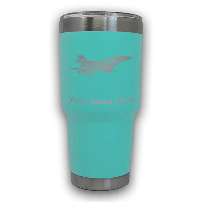LaserGram 30oz Tumbler Mug, Fighter Jet 1, Personalized Engraving Included