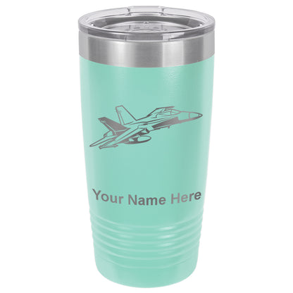 20oz Vacuum Insulated Tumbler Mug, Fighter Jet 2, Personalized Engraving Included