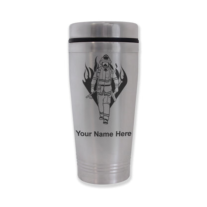 Commuter Travel Mug, Fireman, Personalized Engraving Included