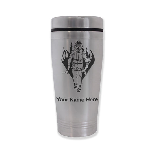 Commuter Travel Mug, Fireman, Personalized Engraving Included
