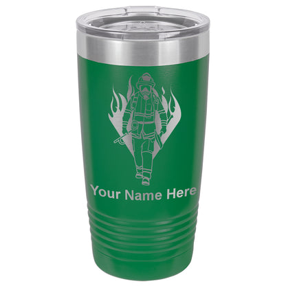 20oz Vacuum Insulated Tumbler Mug, Fireman, Personalized Engraving Included