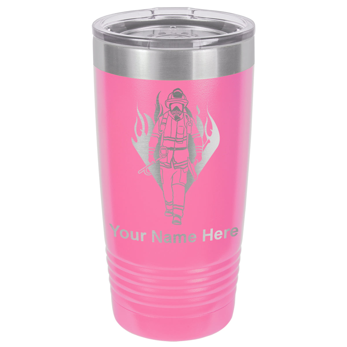 20oz Vacuum Insulated Tumbler Mug, Fireman, Personalized Engraving Included