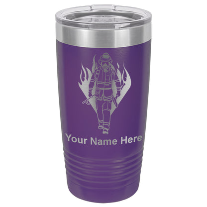 20oz Vacuum Insulated Tumbler Mug, Fireman, Personalized Engraving Included