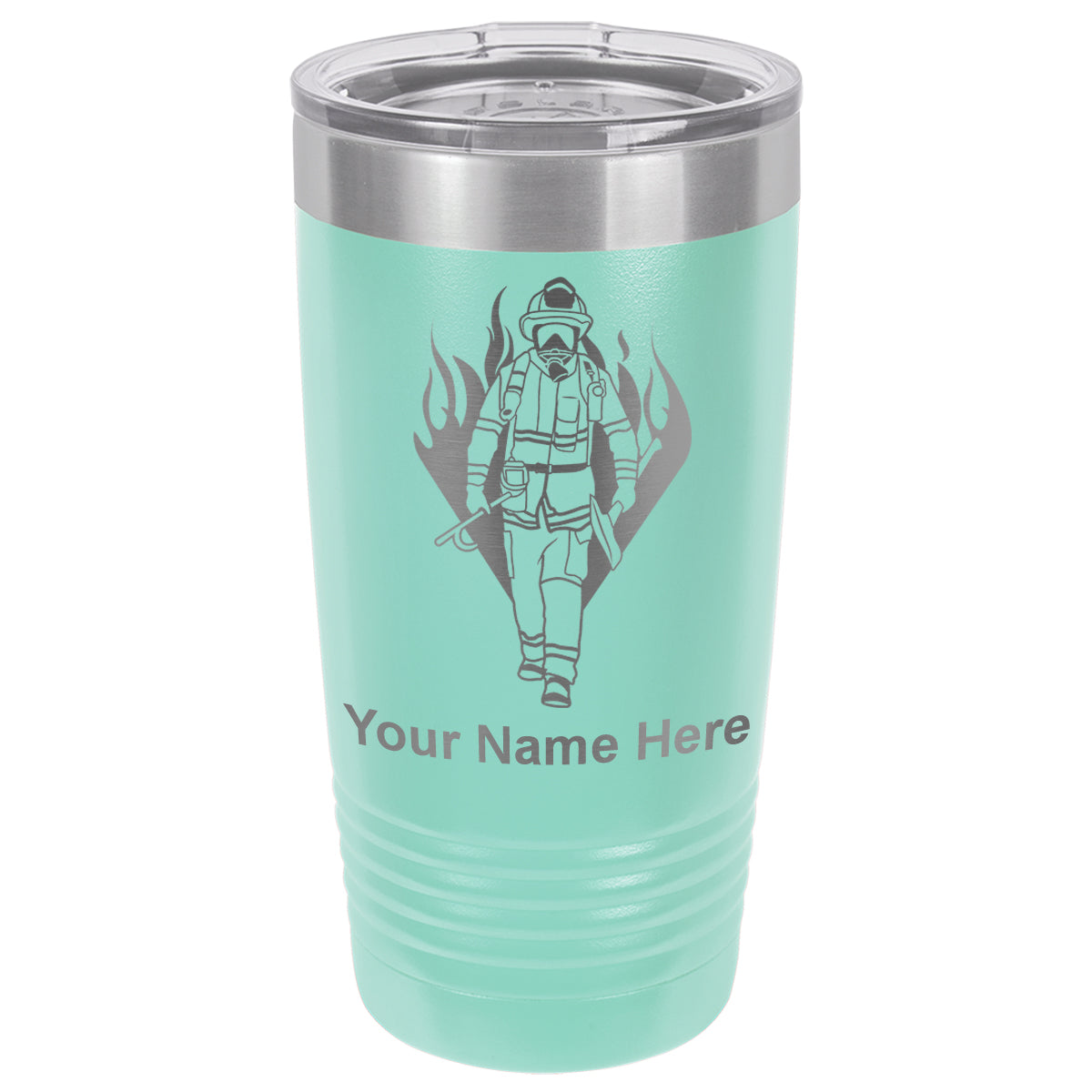 20oz Vacuum Insulated Tumbler Mug, Fireman, Personalized Engraving Included