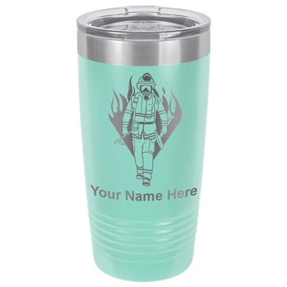 20oz Vacuum Insulated Tumbler Mug, Fireman, Personalized Engraving Included