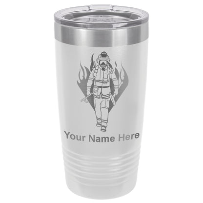 20oz Vacuum Insulated Tumbler Mug, Fireman, Personalized Engraving Included