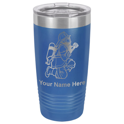 20oz Vacuum Insulated Tumbler Mug, Fireman with Hose, Personalized Engraving Included