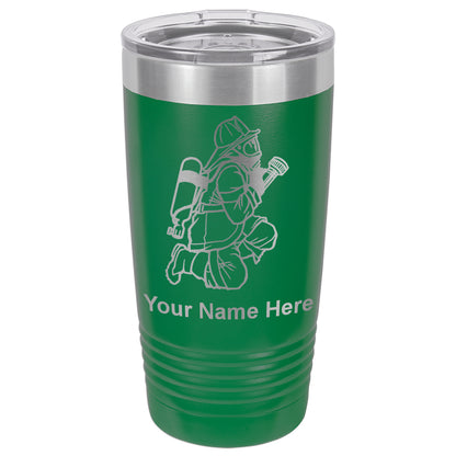 20oz Vacuum Insulated Tumbler Mug, Fireman with Hose, Personalized Engraving Included
