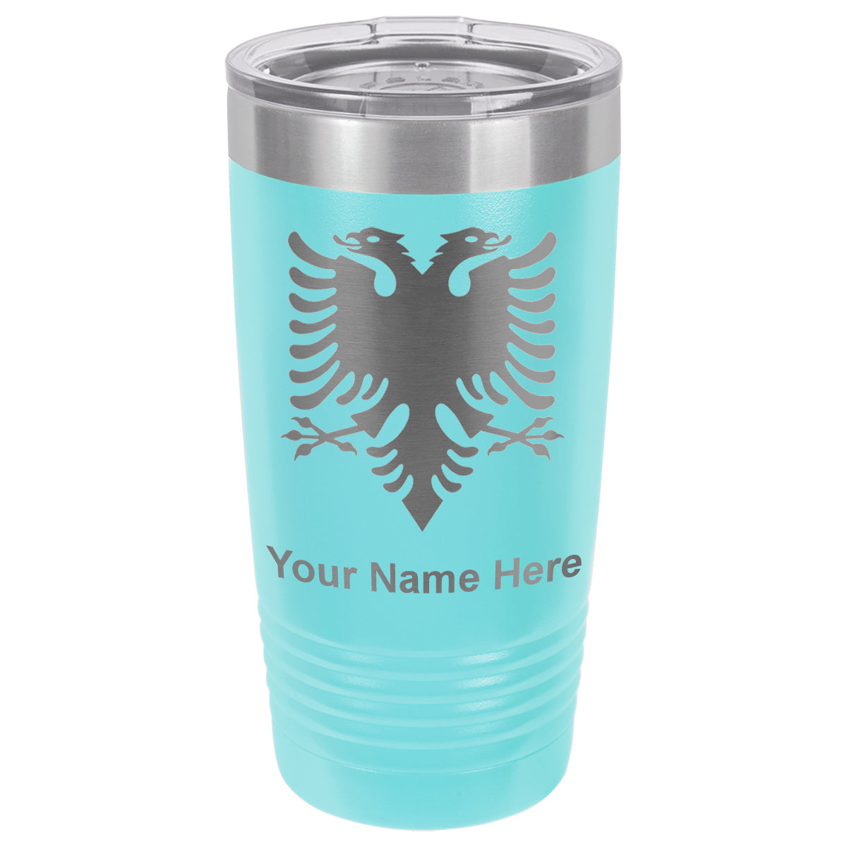 20oz Vacuum Insulated Tumbler Mug, Flag of Albania, Personalized Engraving Included