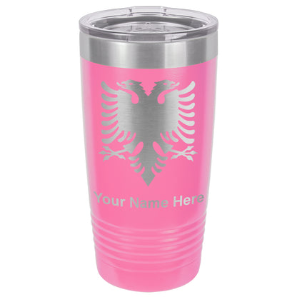 20oz Vacuum Insulated Tumbler Mug, Flag of Albania, Personalized Engraving Included
