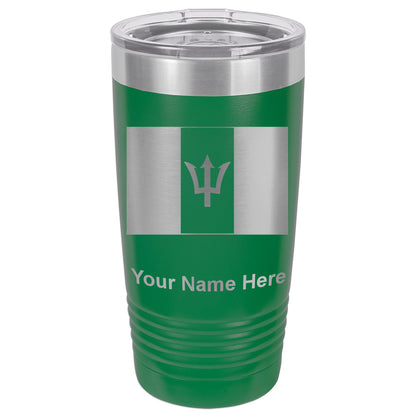 20oz Vacuum Insulated Tumbler Mug, Flag of Barbados, Personalized Engraving Included