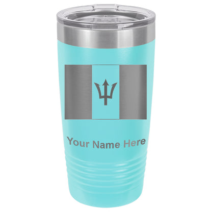 20oz Vacuum Insulated Tumbler Mug, Flag of Barbados, Personalized Engraving Included