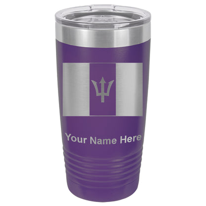 20oz Vacuum Insulated Tumbler Mug, Flag of Barbados, Personalized Engraving Included