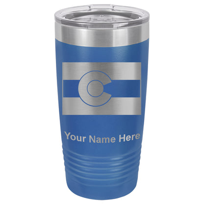20oz Vacuum Insulated Tumbler Mug, Flag of Colorado, Personalized Engraving Included