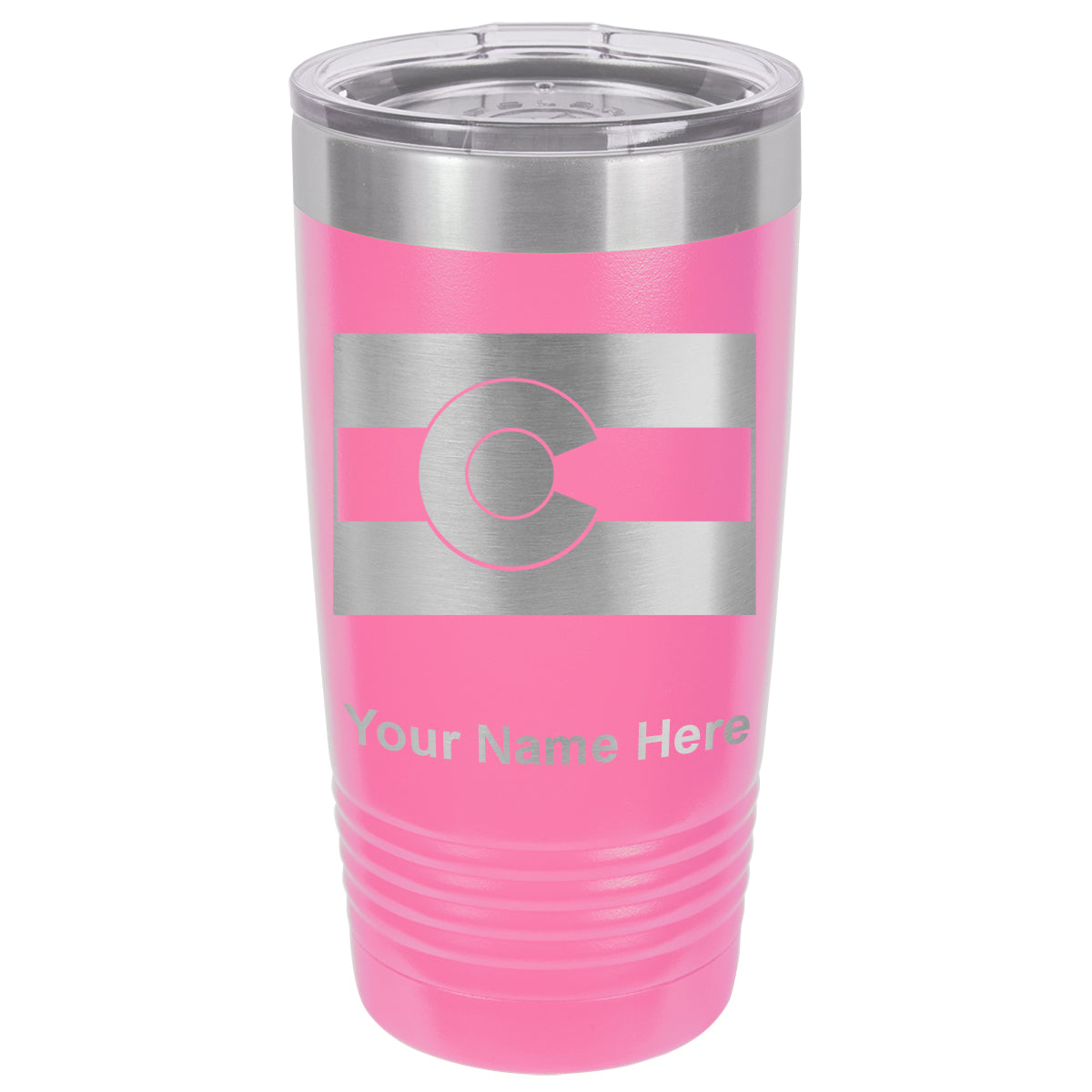 20oz Vacuum Insulated Tumbler Mug, Flag of Colorado, Personalized Engraving Included
