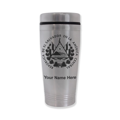 Commuter Travel Mug, Flag of El Salvador, Personalized Engraving Included