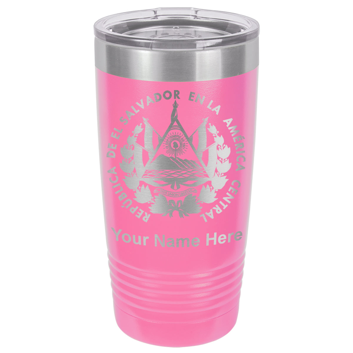 20oz Vacuum Insulated Tumbler Mug, Flag of El Salvador, Personalized Engraving Included